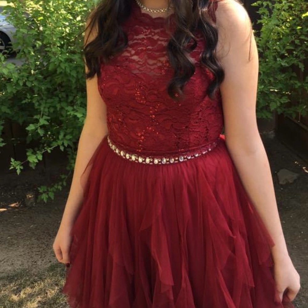 Red prom dress 2 pieces